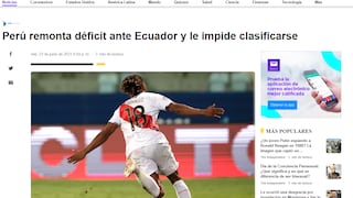 Punto de oro blanquirrojo: reacción de la prensa internacional tras 2-2 de Perú ante Ecuador [FOTOS]