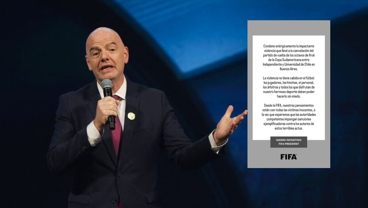 Gianni Infantino repudió actos de violencia en la última jornada de la Copa Sudamericana. (Foto: AFP)