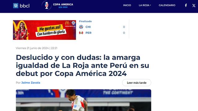 El empate de Perú ante Chile, en los ojos del mundo: la reacción de la prensa internacional