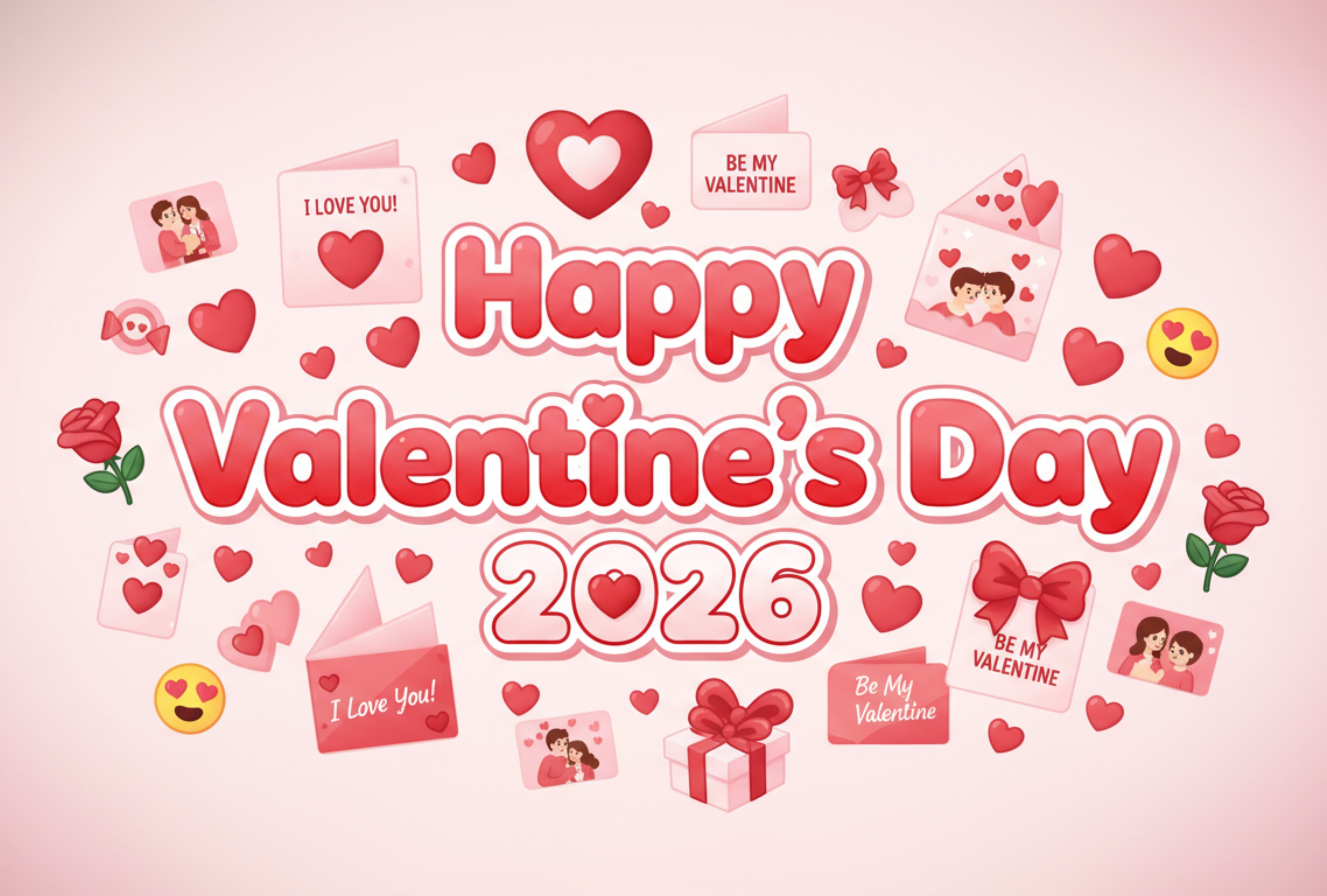 Happy Valentine's Day 2026! Find the best images, cards, and GIFs to dedicate to your special someone this February 14. Surprise them with unique love quotes and romantic messages that are perfect for sharing on social media. Share the love! | Image created by Depor using Gemini AI