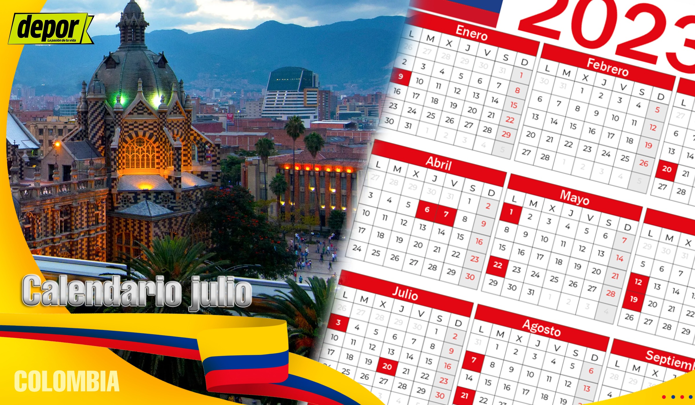 Calendario 2023 en Colombia: días festivos oficiales, feriados y puentes | Foto: Composición