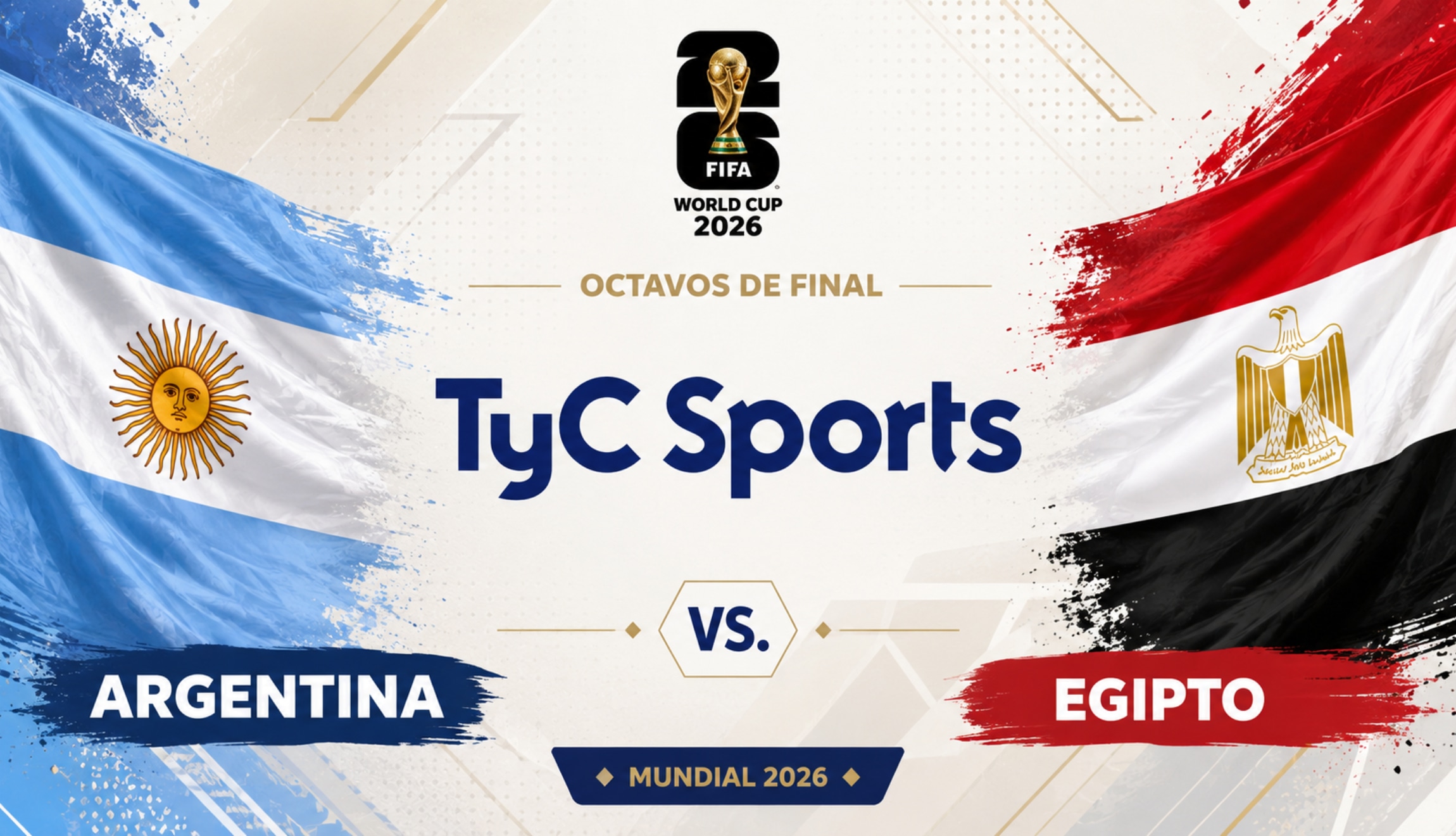 Señal de TyC Sports y TyC Sports Play para ver el partido de Argentina vs. Egipto en vivo y en directo, este 7 de julio, por los octavos de final del Mundial de Fútbol 2026. (Foto: Imagen creada por Depor utilizando la IA de Chat GPT)