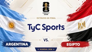 TyC Sports transmitió el partido Argentina 3-2 Egipto por el Mundial 2026