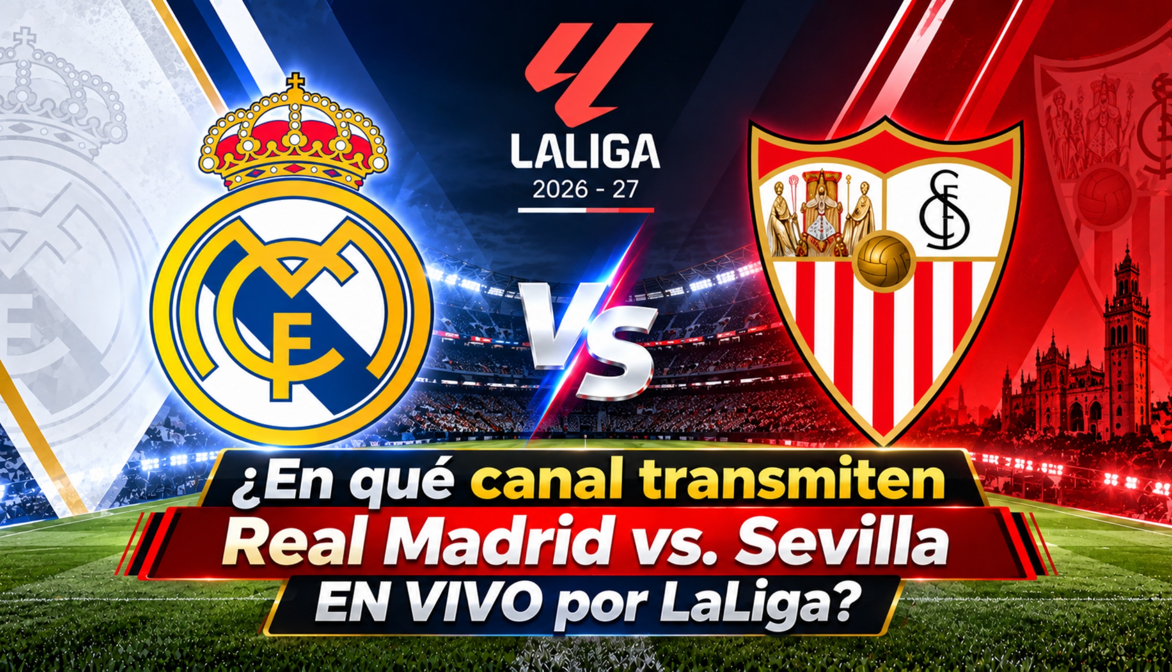 Consulta los canales de TV que transmiten el partido Real Madrid vs. Sevilla EN VIVO y EN DIRECTO, este domingo 18 de octubre, por la Jornada 9 de LaLiga, desde el Santiago Bernabéu. (Foto: Imagen creada por Depor utilizando la IA de Chat GPT)