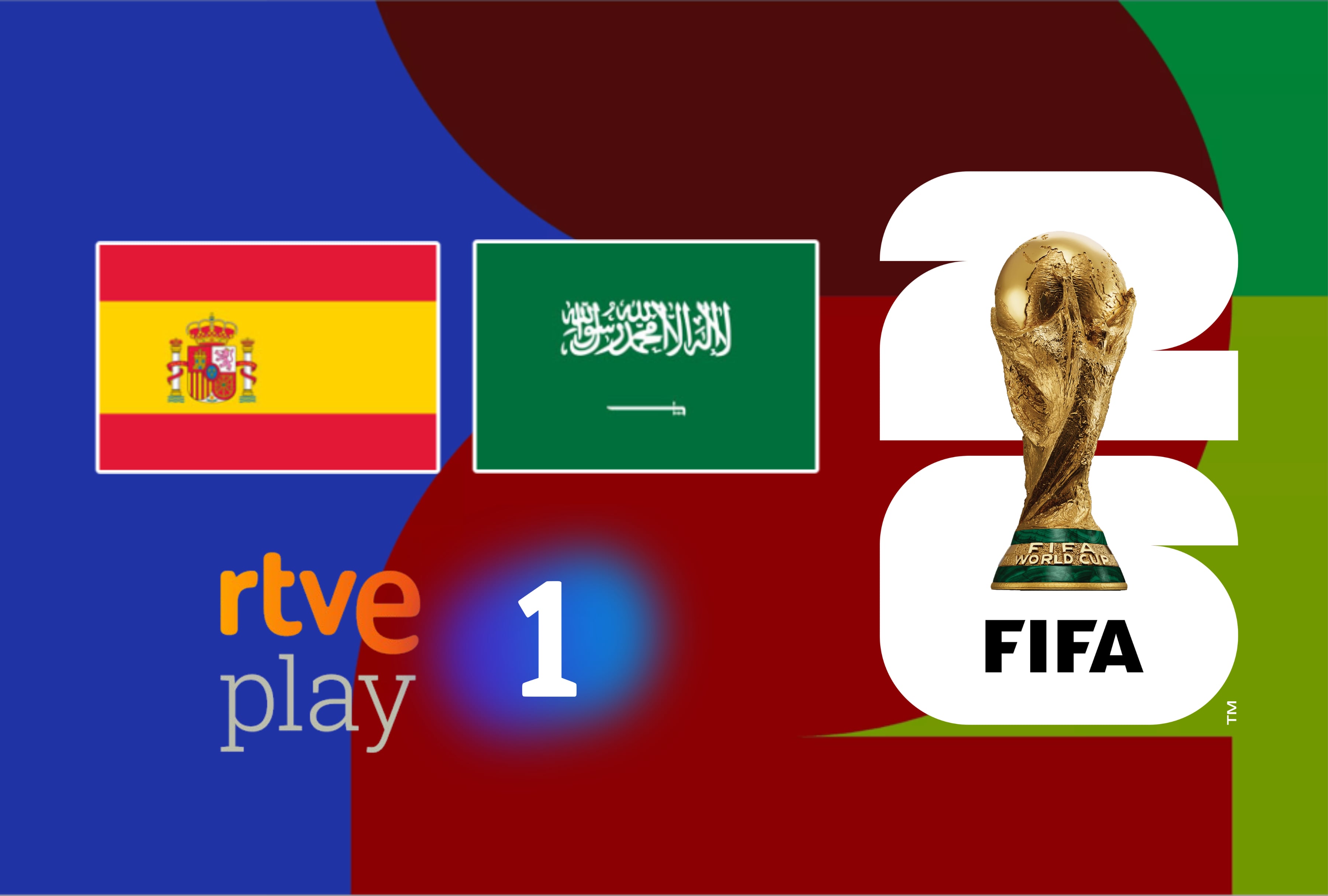 Siga la señal de RTVE Play y Canal TVE La 1 en directo para saber dónde televisan el partido España vs. Arabia Saudita. Opciones oficiales por Movistar Mundial 2026 Online y sistemas de fútbol TV. | Crédito: fifa.com / Composición Mag