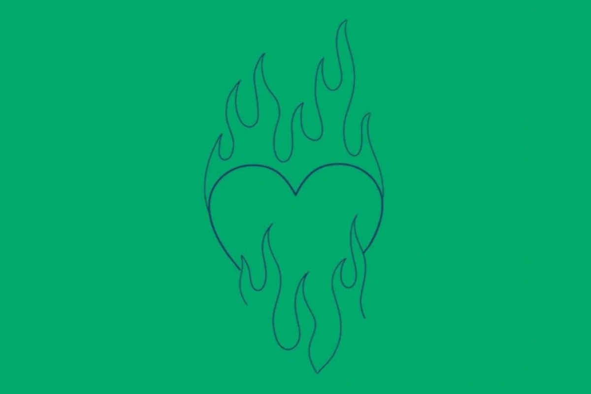 TEST VISUAL | En esta imagen, cuyo fondo es de color verde, se aprecia el dibujo de un corazón y el de un fuego. (Foto: MDZ Online)