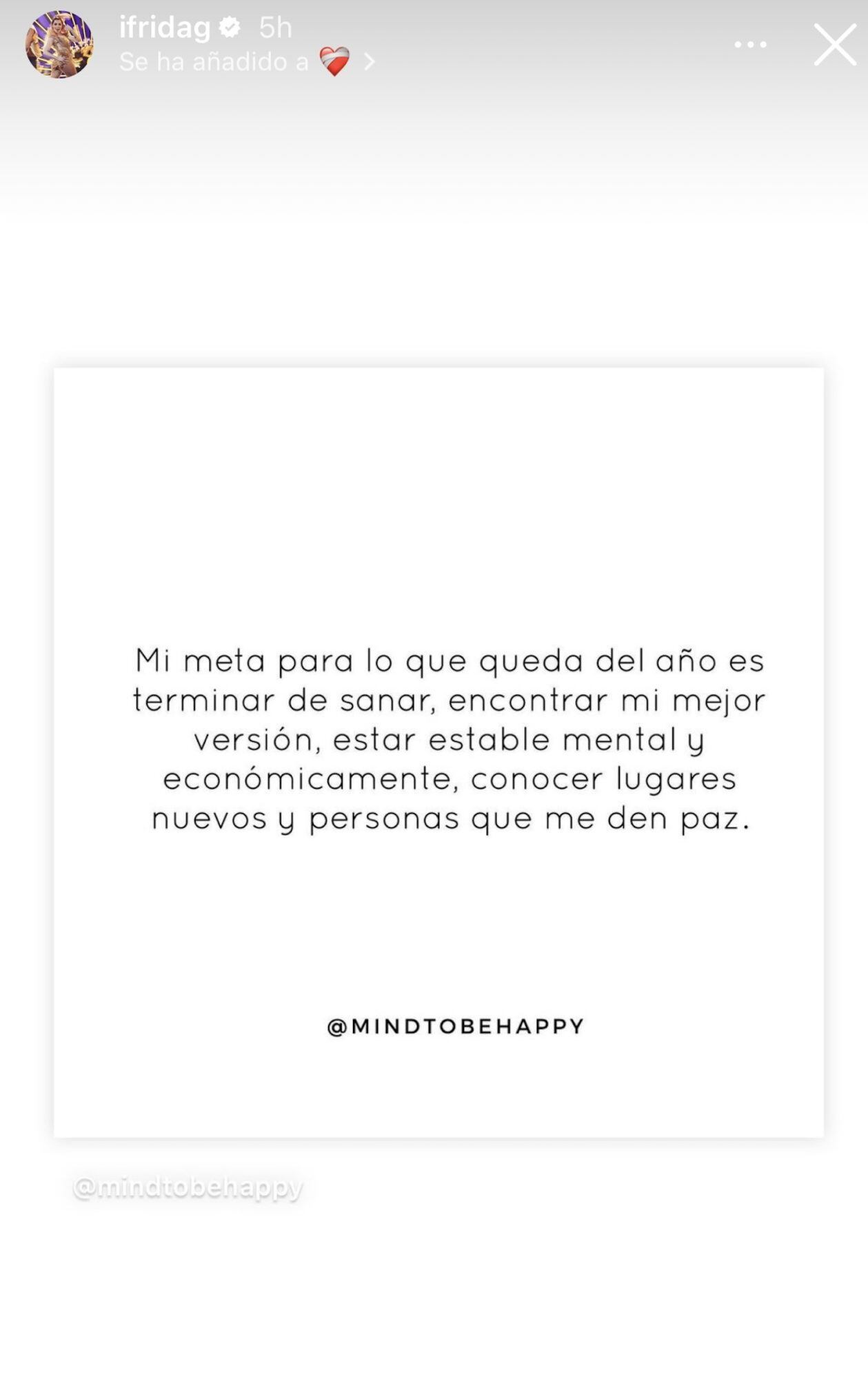 La hija de Alejandra Guzmán compartió sentidos mensajes tras ser eliminada (Foto: Frida Sofía / Instagram)