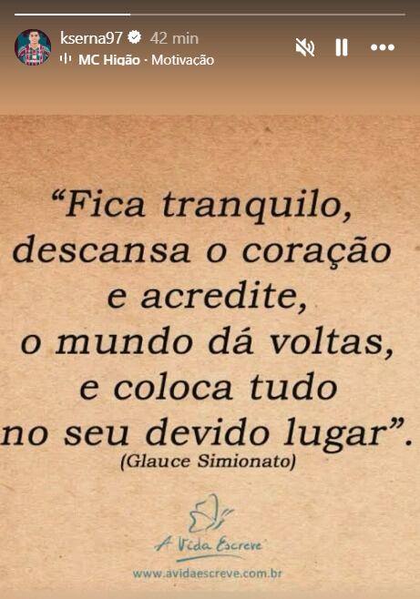 El mensaje que compartió Kevin Serna en su cuenta de Instagram tras no ser convocado en Colombia. (Foto: @kserna97)