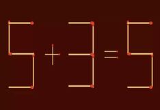 Utiliza tu ingenio y añade 2 fósforos para que la ecuación del reto matemático sea correcta