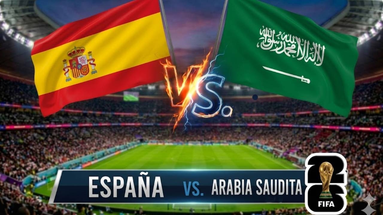 Atlanta, Georgia (ESTADOS UNIDOS), 21/06/2026. Canales de TV para ver el partido España vs. Arabia Saudita que se realizará este 21 de junio por la Jornada 2 del grupo H del Mundial 2026 en el Estadio de Atlanta, Georgia. FOTO creada por Gemini.
