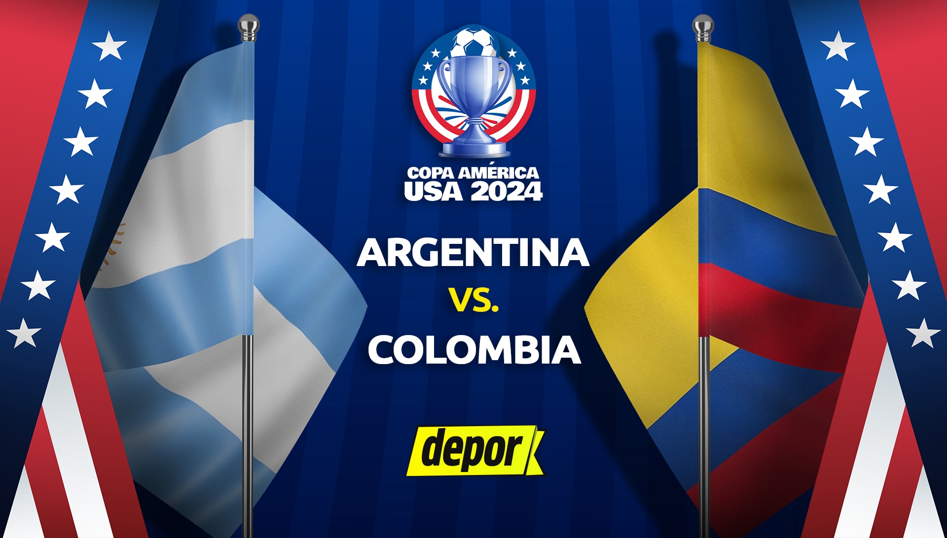 ¿En qué canal ver Argentina vs Colombia por la final de la Copa América 2024? (Diseño: Depor)