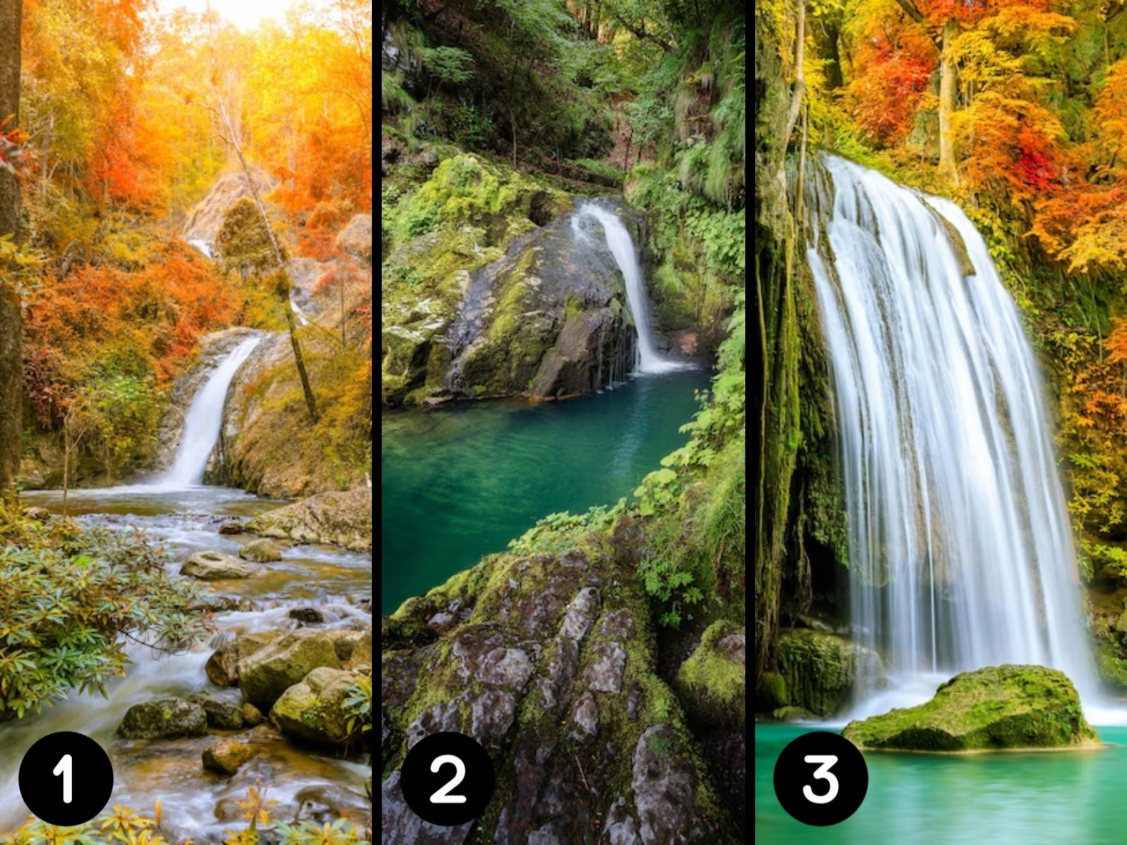 TEST VISUAL | Las cascadas se encuentran en la mayoría de países. (Foto: Composición Freepik / Depor)