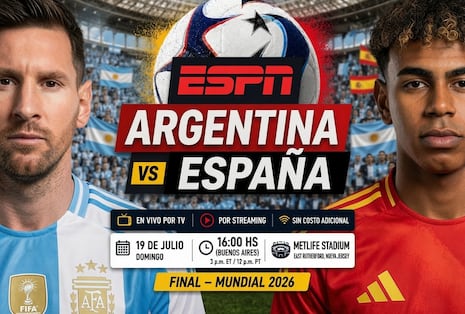 ESPN transmitió el partido Argentina 0-1 España por la final del Mundial 2026