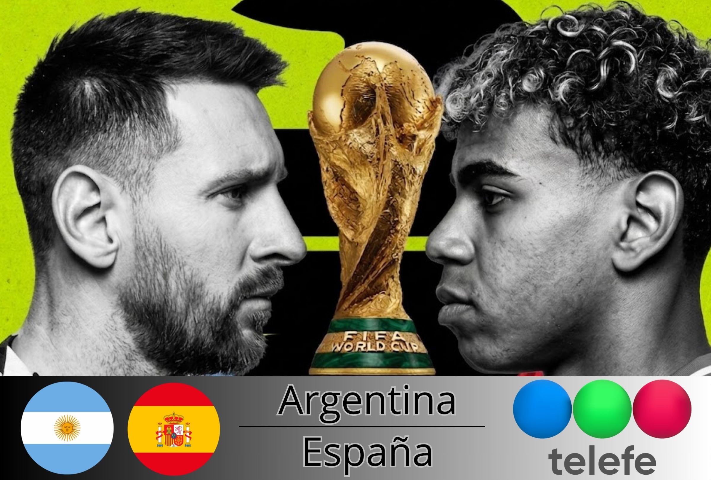 MiTelefe transmite la final entre Argentina vs España por el Mundial 2026 este domingo 19 de julio en el MetLife Stadium de Nueva York. (Foto: Composición Mag)