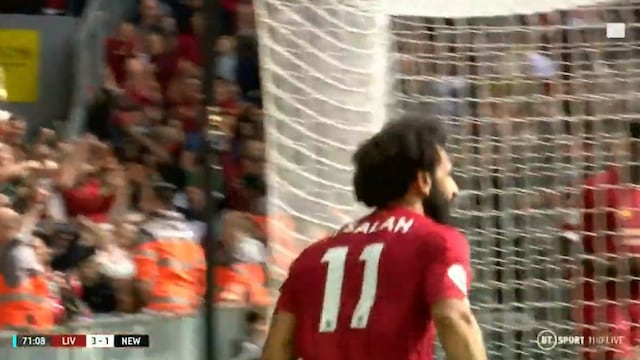 ¡Apareció el 'Faraón'! El golazo de Salah tras combinación con Firmino para el 3-1 de Liverpool ante Newcastle