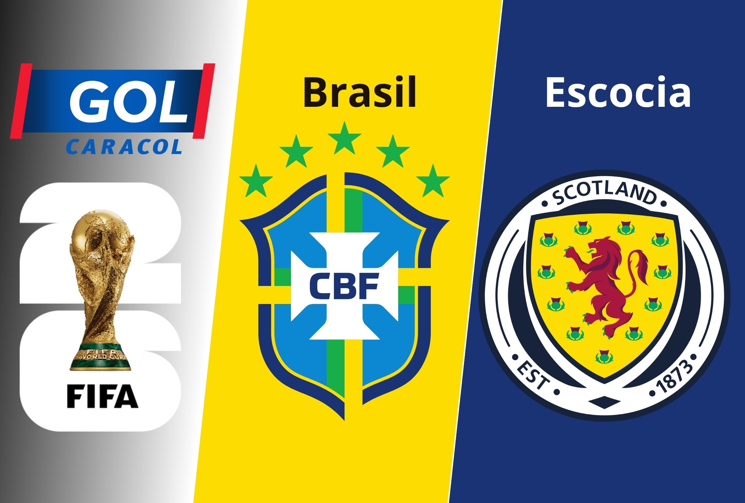 GOL Caracol transmite por tv abierta y señal online el partido entre Brasil vs. Escocia hoy, miércoles 24 de junio por la tercera fecha del grupo C de la Copa Mundial 2026. (Foto: Composición Depor)