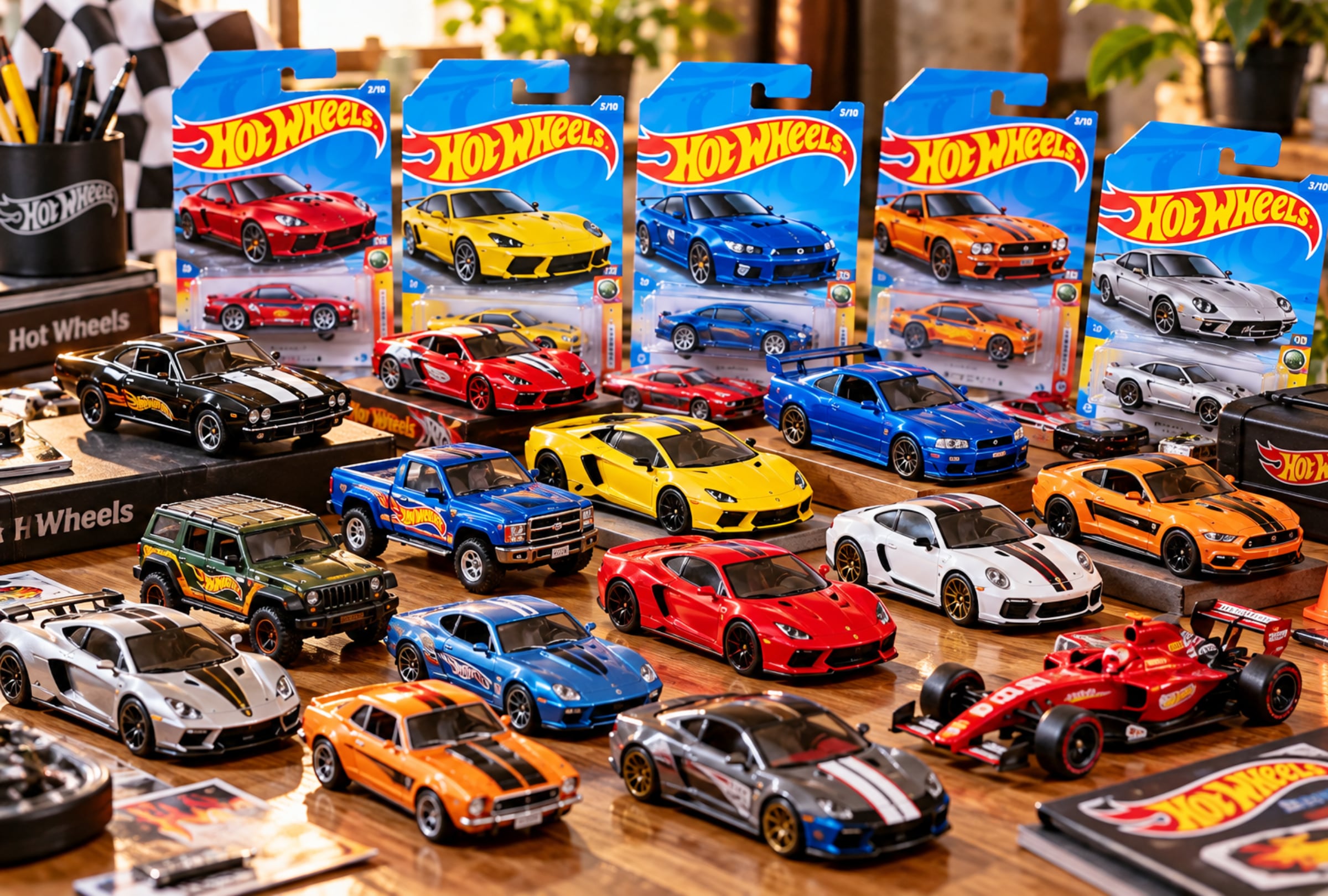 30/09/2026.- Los modelos deportivos, clásicos, de competición y de colección pueden convertirse en el detalle central de un ramo de Hot Wheels. FOTO DE NOÉ YACTAYO