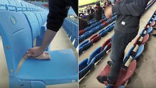 Equipo hizo limpiar 10 mil asientos de su estadio a un hincha que se paró sobre uno [VIDEO]