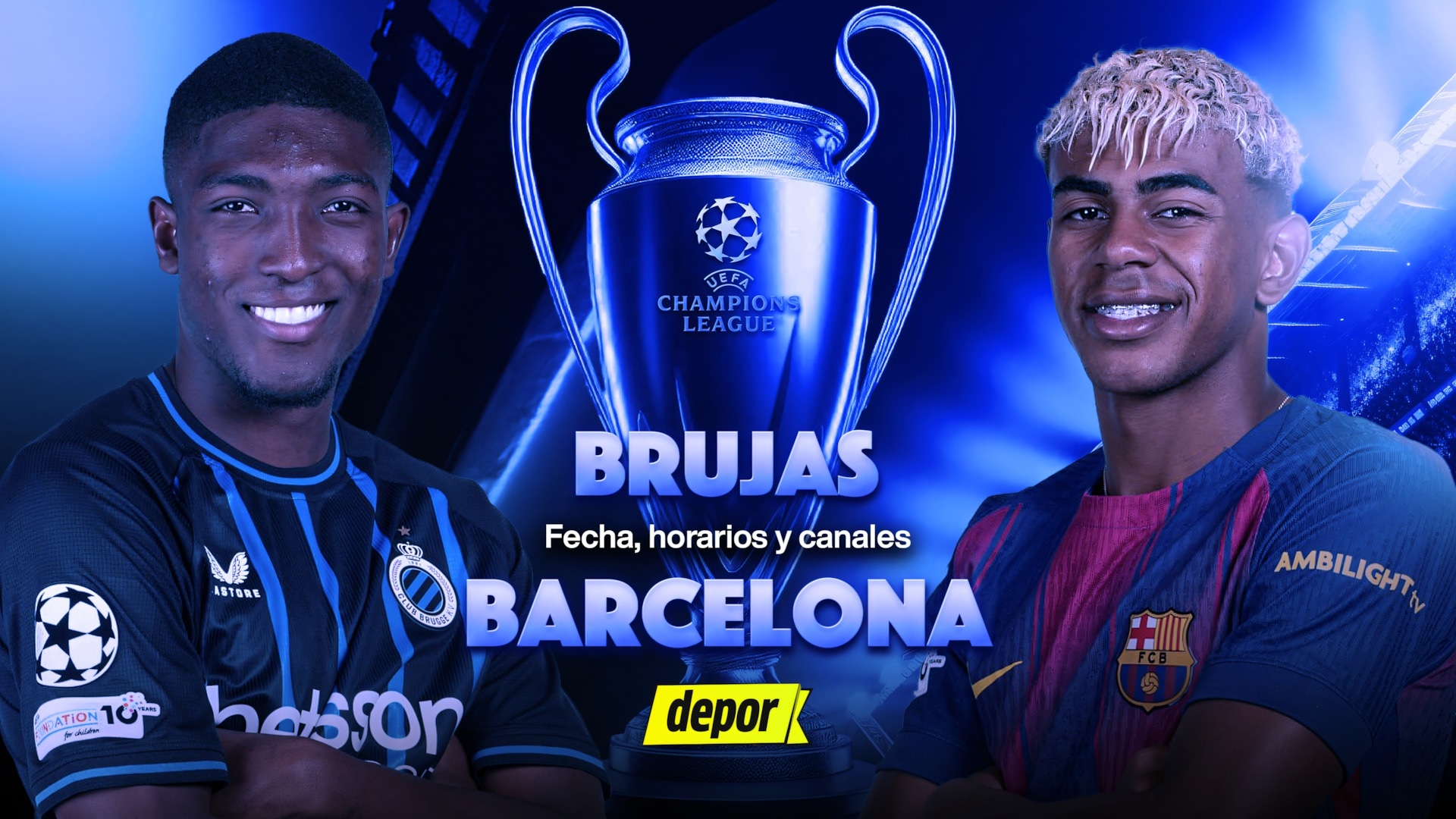 Barcelona vs. Brujas por Champions League. (Diseño: Christian Marlow)