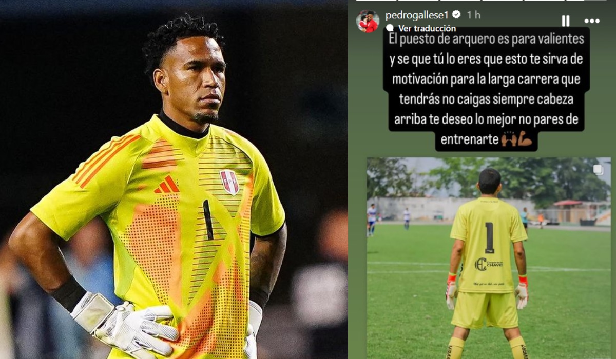 Pedro Gallese y su mensaje de aliento para el joven arquero de Comercio. (Foto: Composición)