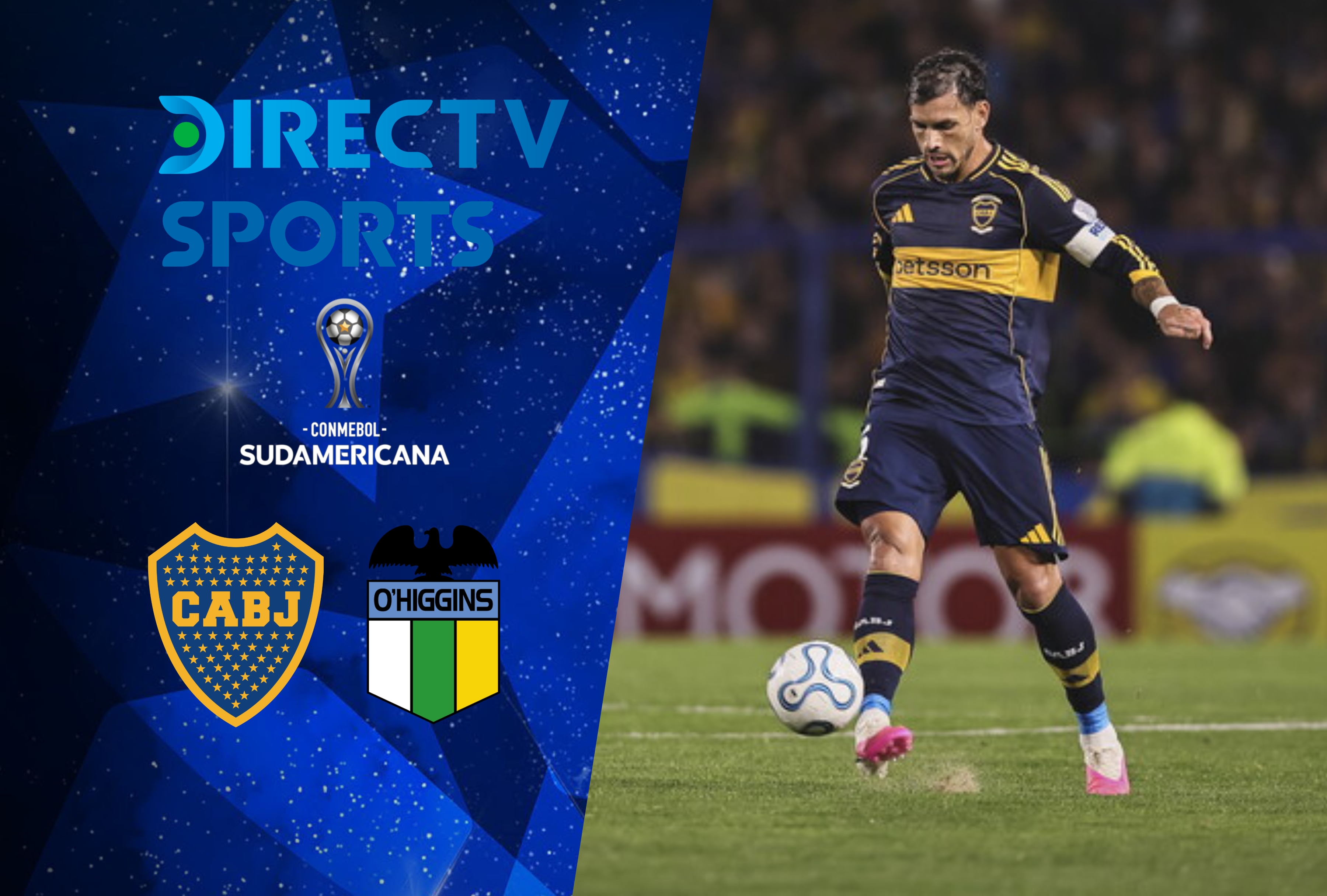 Señal de DIRECTV en vivo para ver el partido Boca Juniors vs. O'Higgins, vía DSports y DGo, por la vuelta de los playoff de la Copa Sudamericana 2026. | Crédito: conmebol.com / Composición Depor