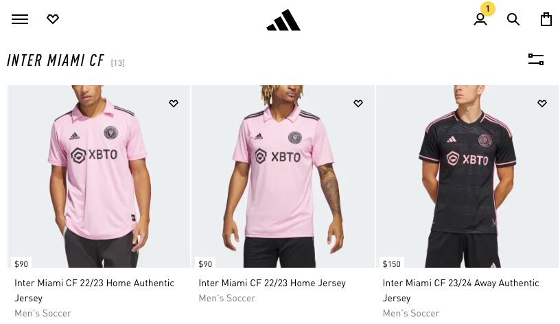 Las camisetas del Inter Miami están disponibles en la página web de Adidas (Foto: Adidas)