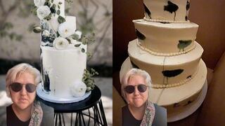 Su torta de bodas fue un total ‘fail’ y terminó siendo viral: “parecía rímel corriendo por el pastel”