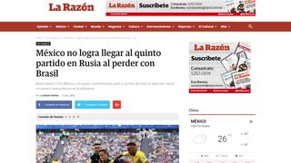 Prensa mexicana lamentó eliminación del 'Tri' ante Brasil y que no haya quinto partido