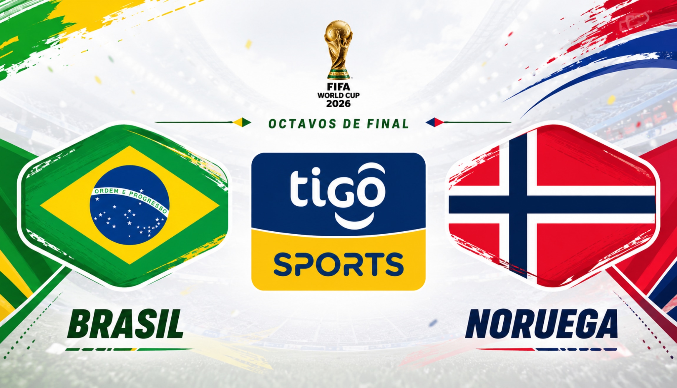 Señal de TiGo Sports EN VIVO para ver la transmisión de Brasil vs. Noruega, por los octavos de final del Mundial 2026, este domingo 5 de julio. (Foto: Imagen creada por Depor utilizando la IA de Chat GPT)