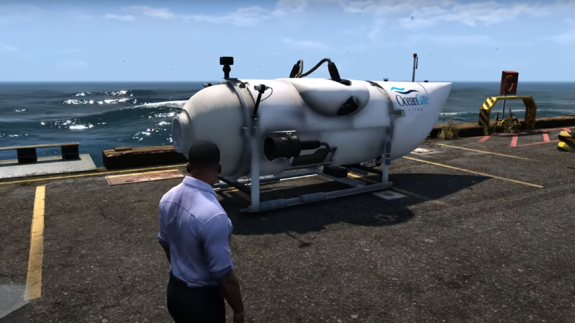 Recreación del Titán de Oceangate en GTA V (Captura de pantalla)