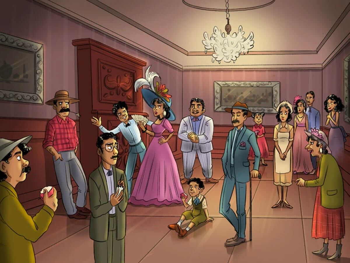 RETO VIRAL | En esta ilustración, donde se ve a muchas personas en una reunión, hay un fantasma. (Foto: genial.guru)