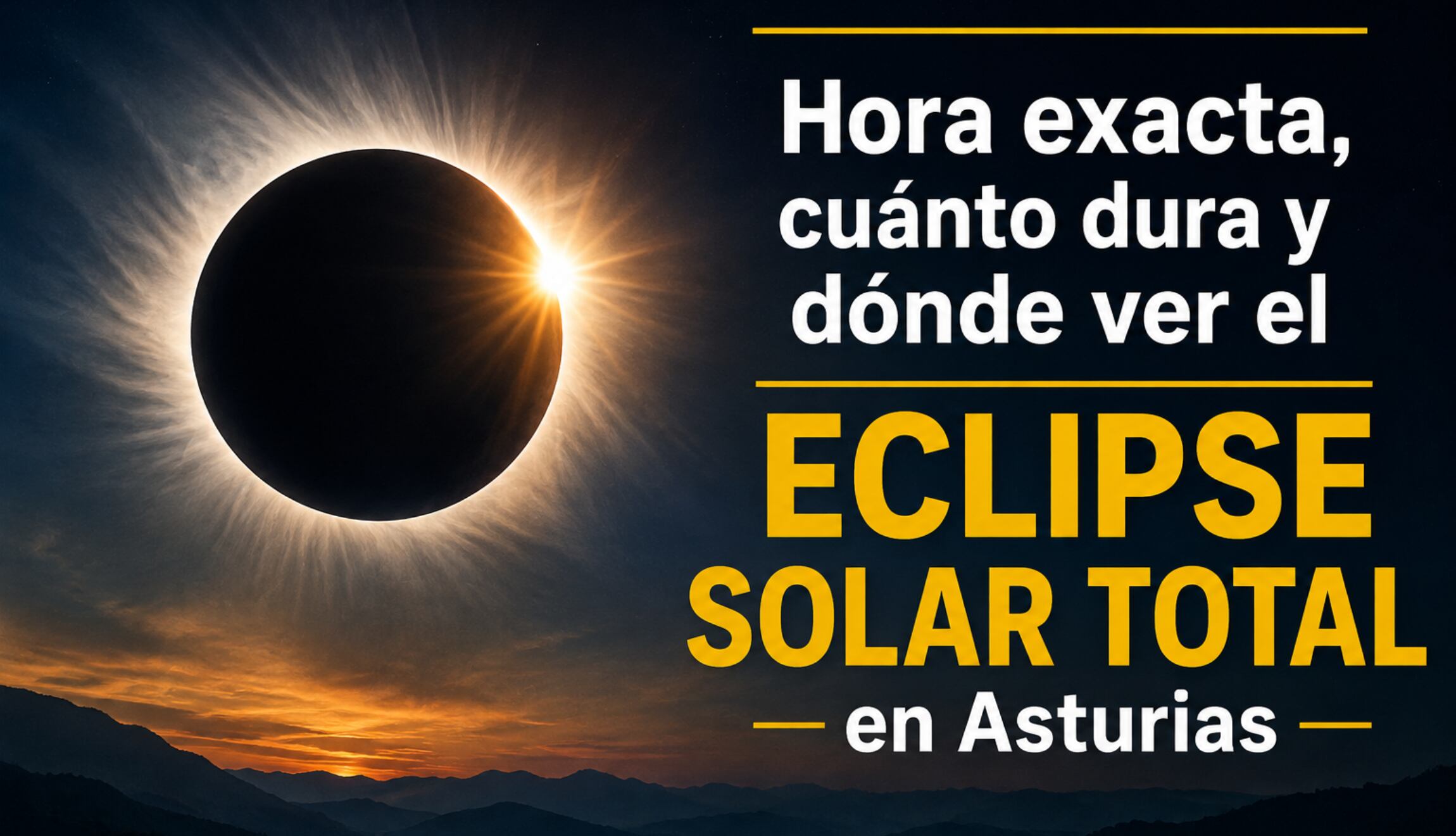 Hora exacta, cuánto dura y dónde ver el eclipse solar total EN DIRECTO hoy, 12 de agosto, en Asturias