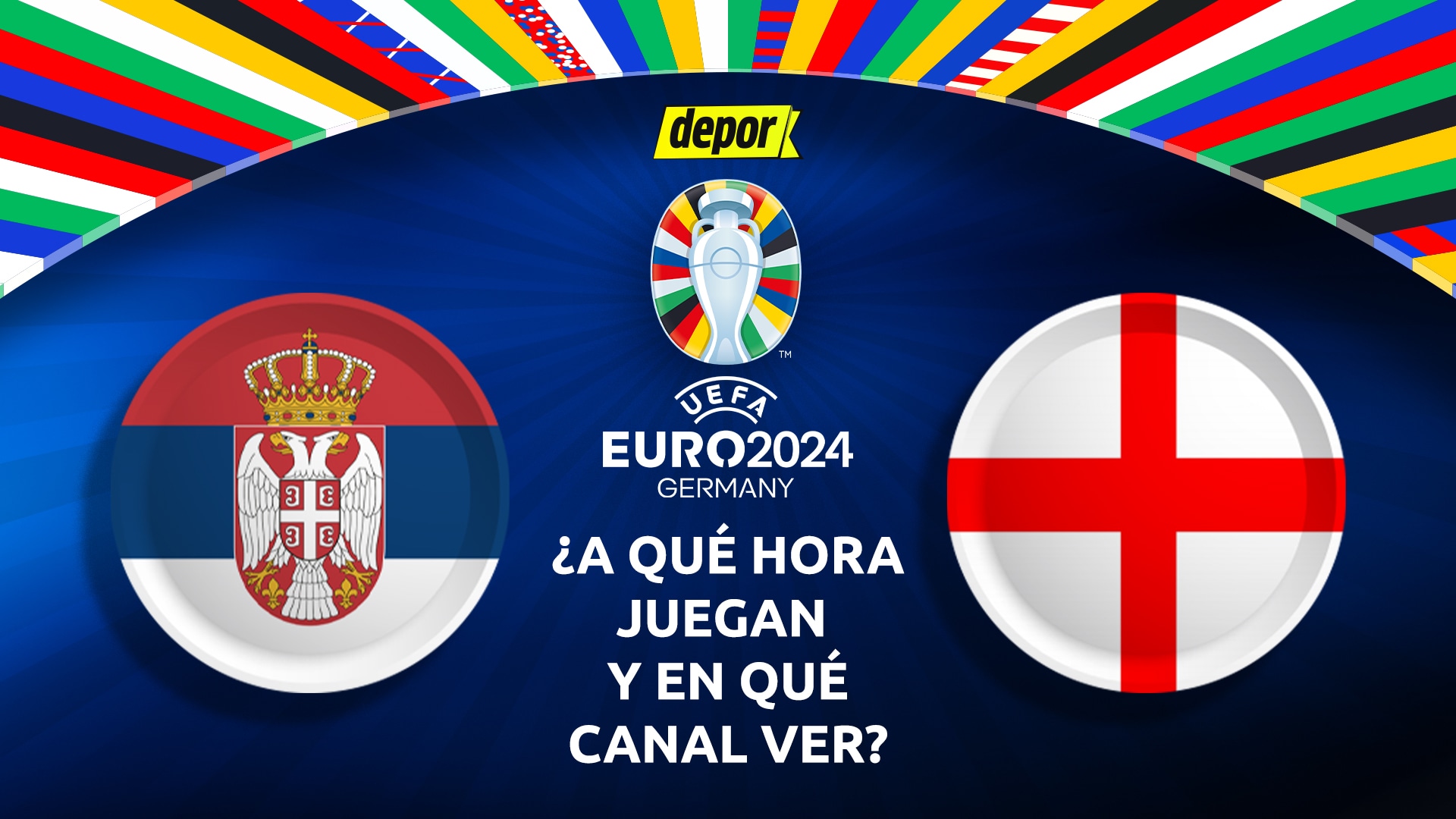 Serbia vs. Inglaterra juegan por la Eurocopa 2024. (Diseño: Depor)
