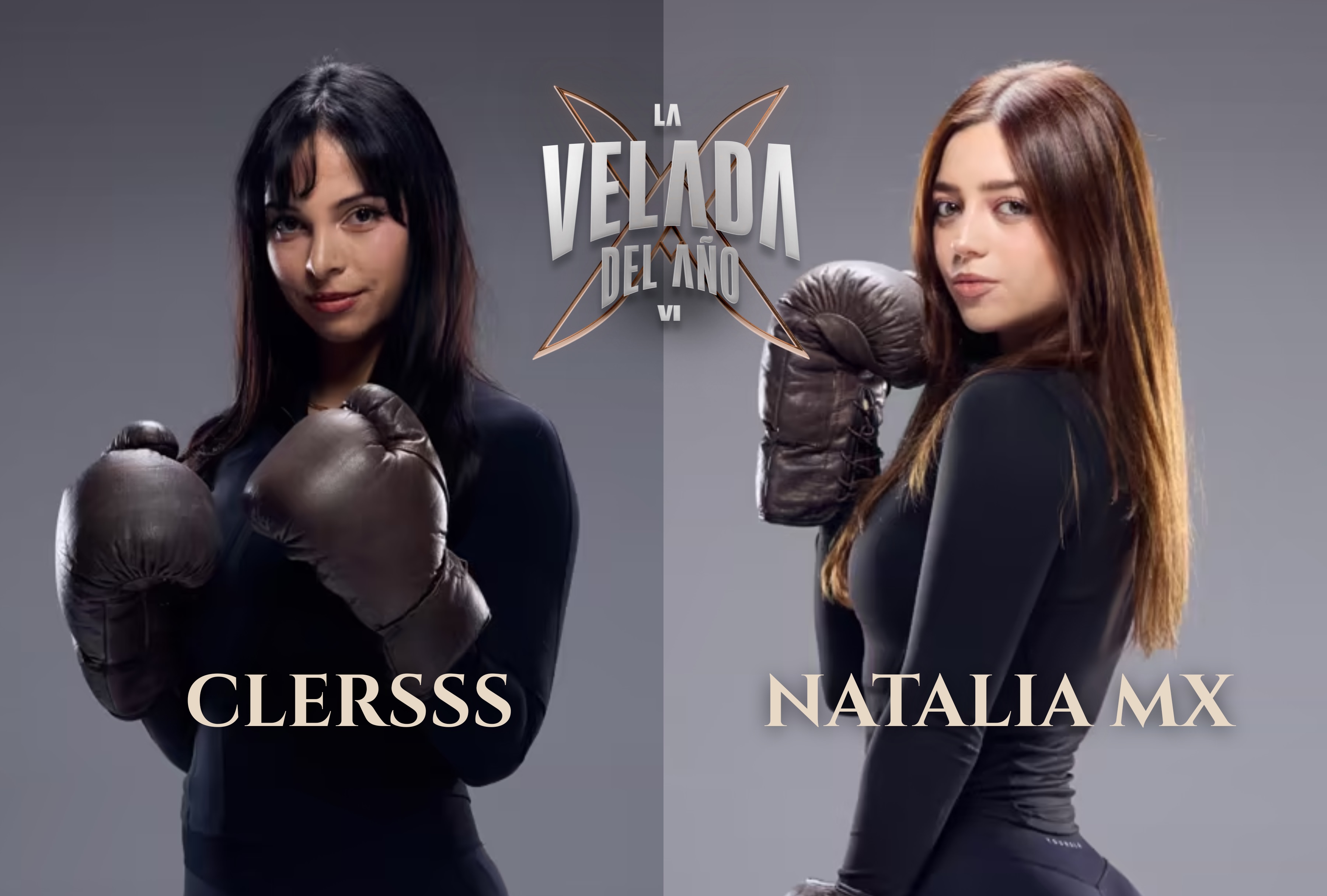 Clersss y Natalia MX intercambian miradas antes de subir al ring en La Velada del Año VI. Infórmese sobre los horarios de la pelea en México, Estados Unidos y España. | Crédito: infolavelada.com / Composición Depor