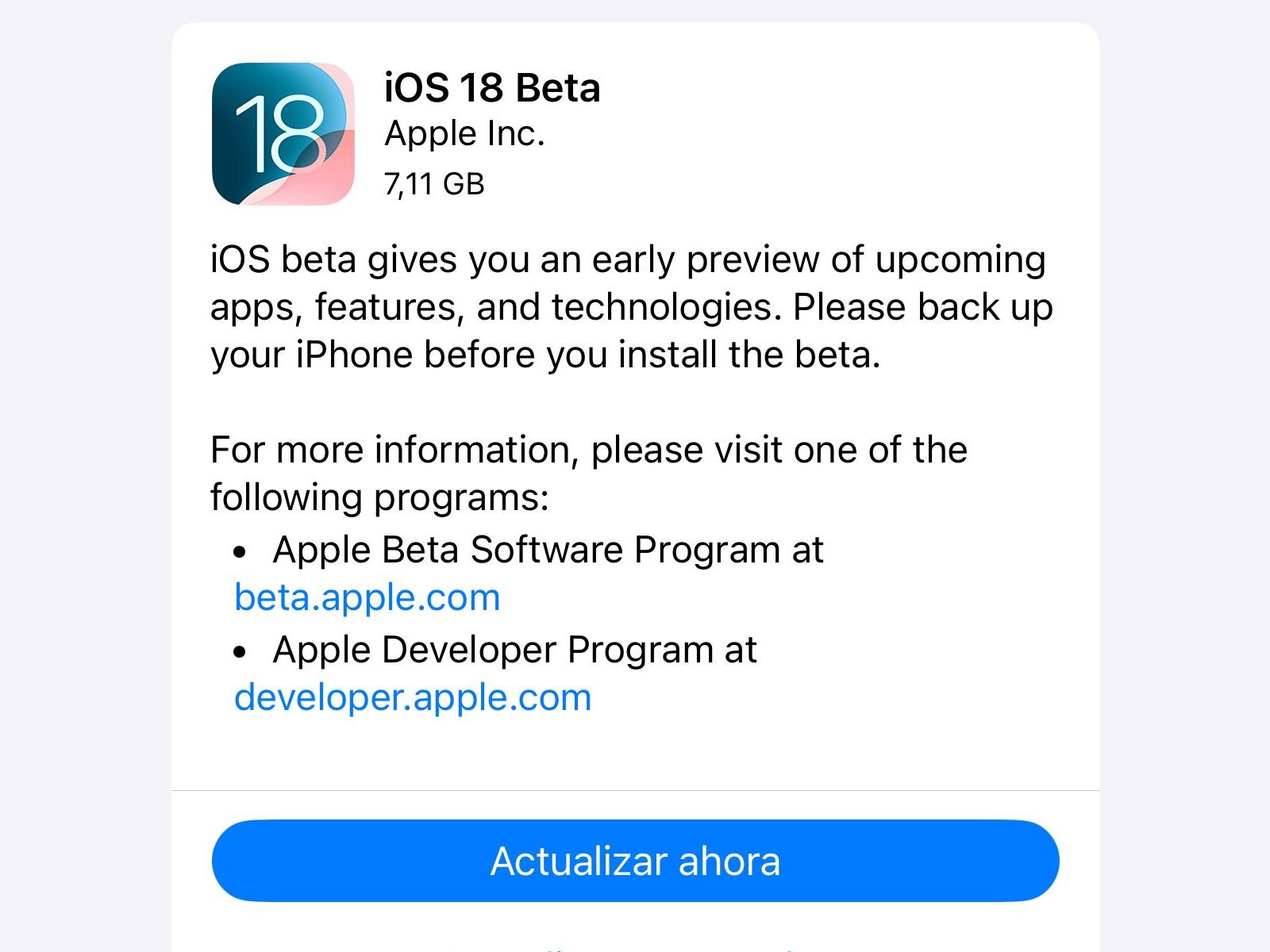 APPLE | Pesa alrededor de los 7 GB. (Foto: Apple)