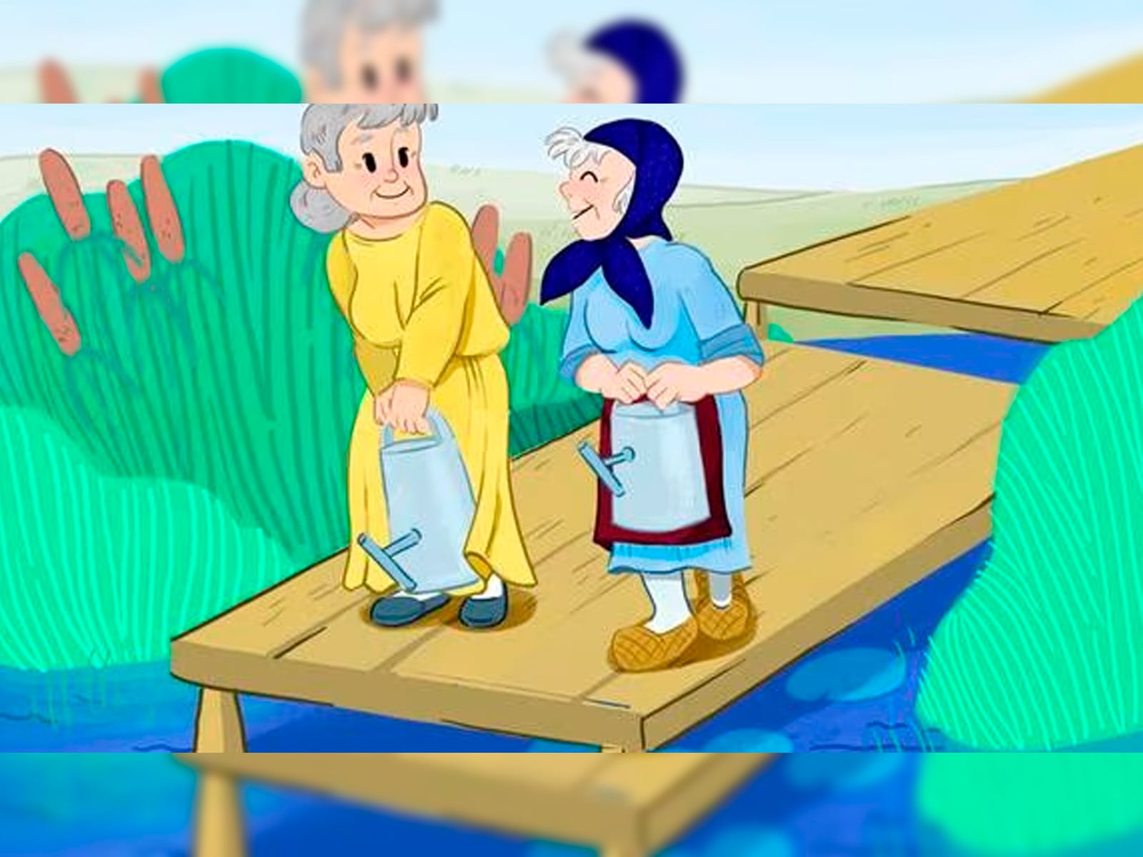 Determina con mucha inteligencia cuál de las dos ancianas llevarán más cantidad de agua.| Foto: genial.guru