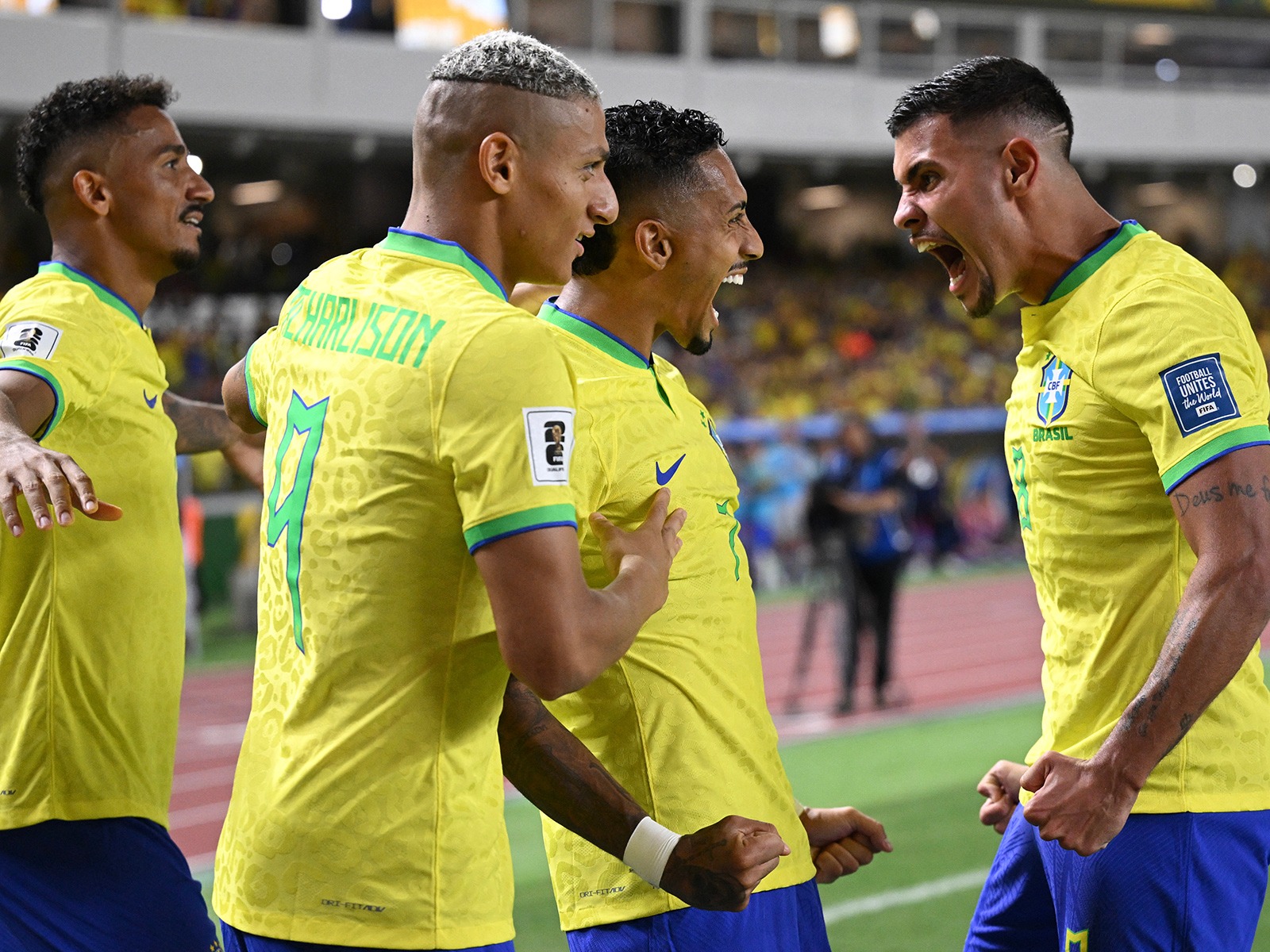 Richarlison, Bruno Guimarães, Danilo y Rapinha podrán ser de la partida en el duelo de Brasil vs Inglaterra en Wembley. (Foto: CARL DE SOUZA / AFP)