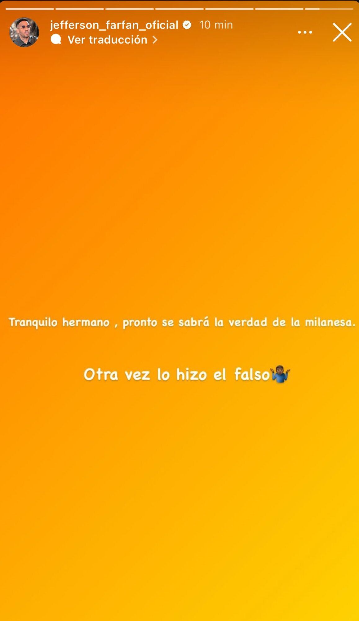 Mensaje de Jefferson Farfán a través de las redes sociales. (Foto: Captura de Instagram).