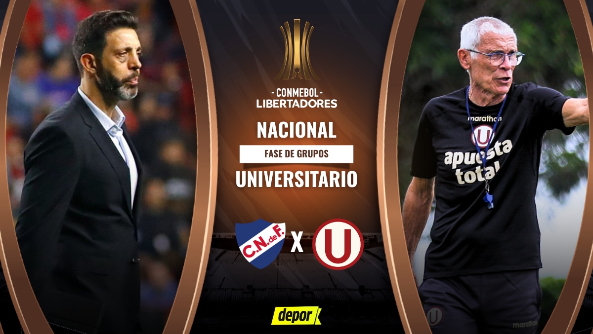 Universitario vs. Nacional de Uruguay se enfrentan por la fecha 5 de la fase de grupos de la Copa Libertadores 2026. (Diseño: Depor)