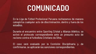 ¡Se aplicarán las sanciones! LFP se pronuncia tras presunto acto racista contra jugador de Sporting Cristal