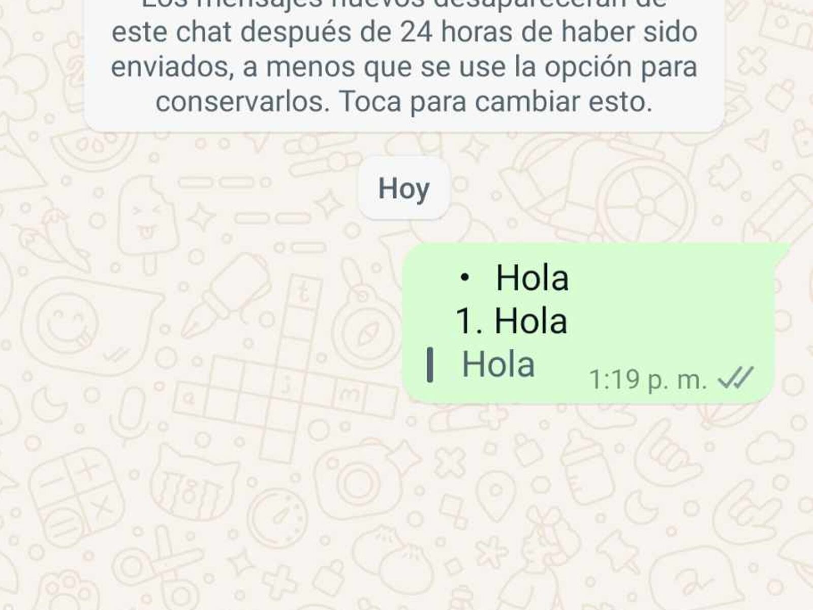 WHATSAPP | De esta manera se verá tu texto. (Foto: Depor - Rommel Yupanqui)