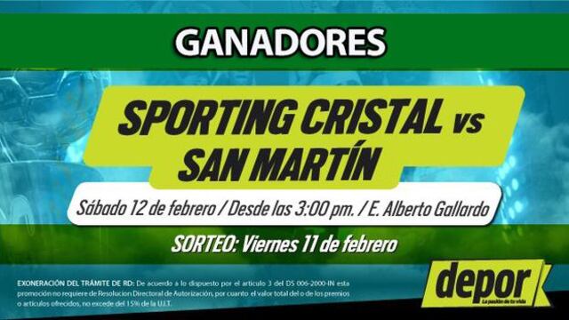 Sporting Cristal vs. San Martín: conoce si eres ganador de entradas dobles