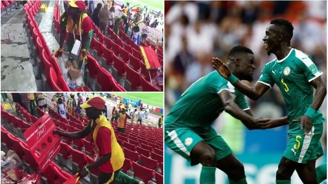 ¡No solo fue Japón! Hinchas de Senegal limpiaron sus asientos tras duelo ante Polonia en Rusia 2018 [VIDEO]