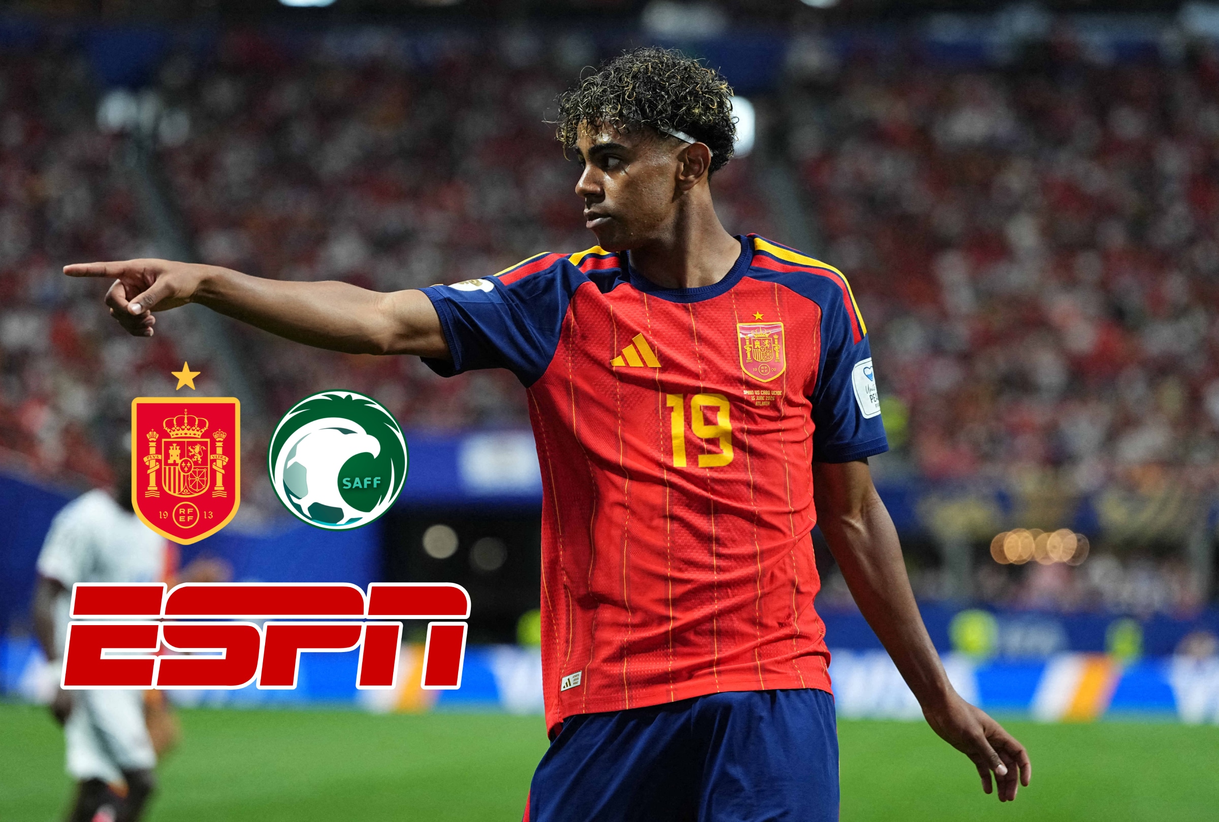 GEORGIA, ATLANTA (ESTADOS UNIDOS), 21/06/2026.- Cobertura oficial de ESPN (DISNEY PLUS PREMIUM) EN VIVO ONLINE para ver el partido España vs. Arabia Saudita este domingo 21 de junio por la segunda fecha del grupo H del Mundial 2026 en el Mercedes-Benz Stadium de Atlanta, Georgia. FOTO DE ULRIK PEDERSEN PARA NURPHOTO Y AFP