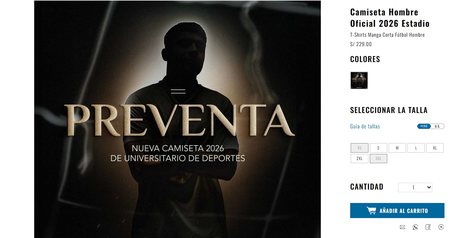 Marathon puso en preventa la camiseta de Universitario para el 2026.