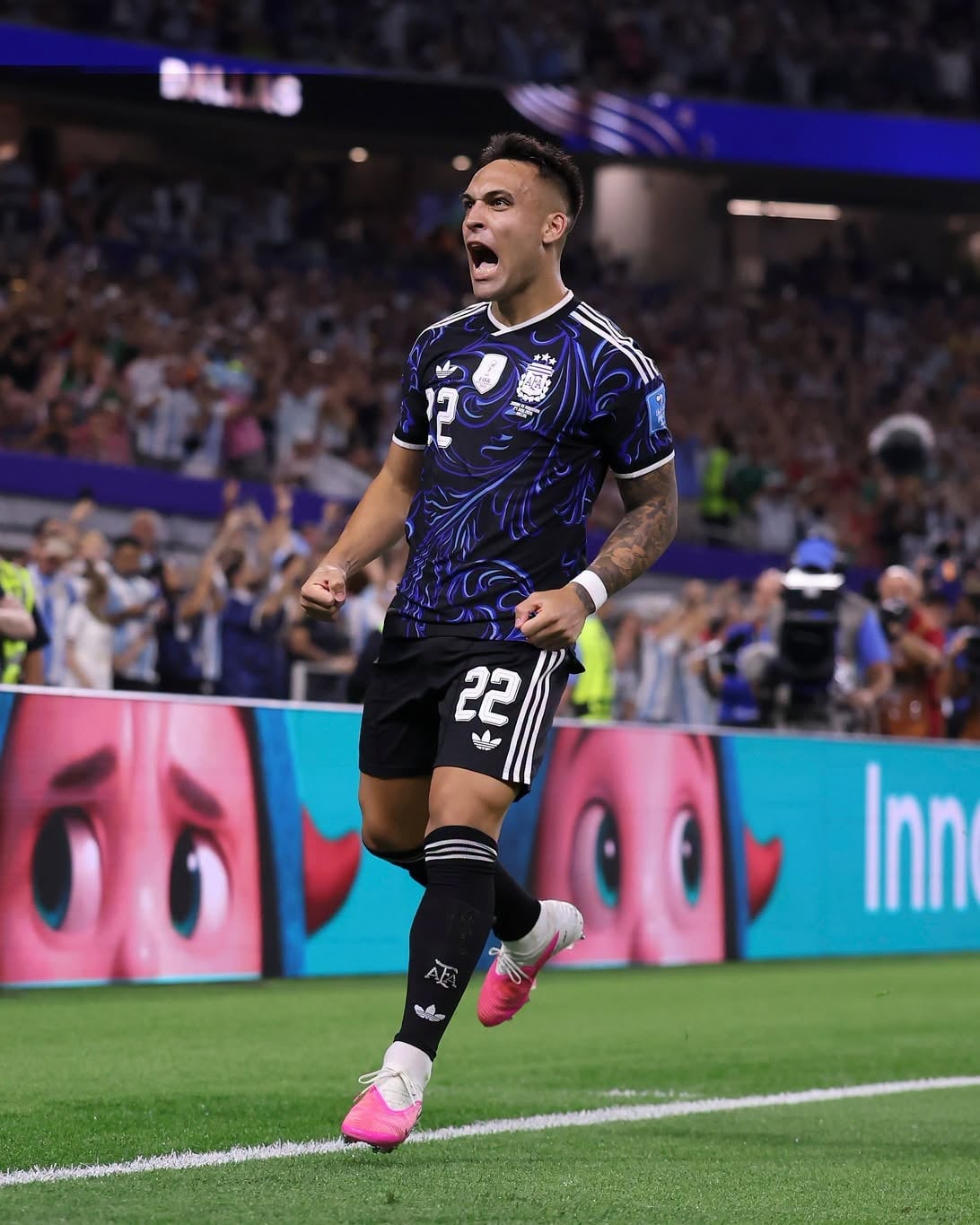 Lautaro Martínez es el '9' titular de Argentina y anotó su primer gol en los Mundiales ante Jordania. (Foto: AFA)