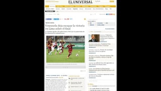 Perú vs. Venezuela: así tituló la prensa venezolana el empate de la 'bicolor'