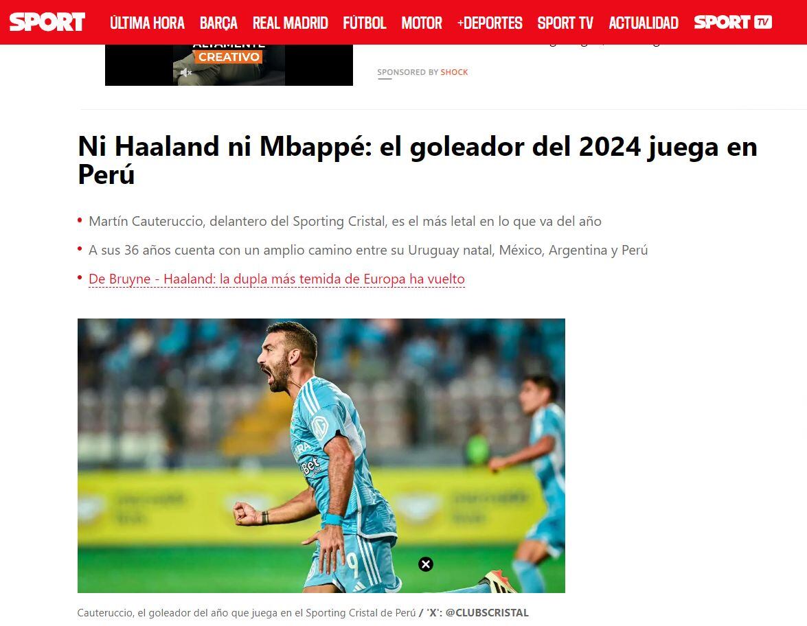 El artículo de la prensa española sobre Cauteruccio.