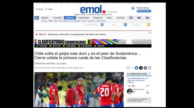 La victoria de Perú ante Uruguay dejó última a Chile en las Eliminatorias 2026: así reaccionó la prensa deportiva en el sur.