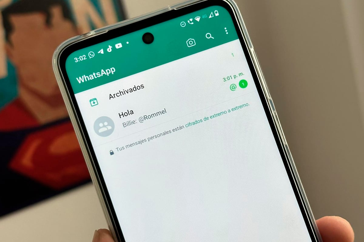 De esta manera aparecerá el arroba en tus chats de WhatsApp cuando alguien te etiquete en una conversación. (Foto: MAG - Rommel Yupanqui)